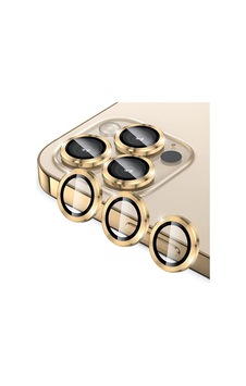Apple Uyumlu iPhone 14 Pro Max Metal Çerçeveli 3'lü Kamera Lens Koruyucu-GOLD Apple Uyumlu iPhone 14 Pro Max Metal Çerçeveli 3'lü Kamera Lens Koruyucu-GOLD