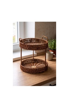 Hasır Rattan 2 Katlı Organizer Ve Sunumluk Sepeti Dekoratif Yuvarlak Hasır Meyvelik, Kahvaltılık, Mutfak Düzenleyici, Banyo Organizer, Tezgah Üstü Düzenleyici 24 X 29 Cm Kahverengi Kahverengi Hasır Rattan 2 Katlı Organizer Ve Sunumluk Sepeti Dekoratif Yuvarlak Hasır Meyvelik, Kahvaltılık, Mutfak Düzenleyici, Banyo Organizer, Tezgah Üstü Düzenleyici 24 X 29 Cm Kahverengi Kahverengi