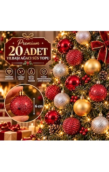 Bakgelal Premium 20 Adet Yılbaşı Ağacı Süs Topu Seti 6 Cm Karma Desenli Ve Renkli Çam Ağacı Süsü Kırmızı, Gold, Gümüş - 9016739373309 Diğer Bakgelal Premium 20 Adet Yılbaşı Ağacı Süs Topu Seti 6 Cm Karma Desenli Ve Renkli Çam Ağacı Süsü Kırmızı, Gold, Gümüş - 9016739373309 Diğer