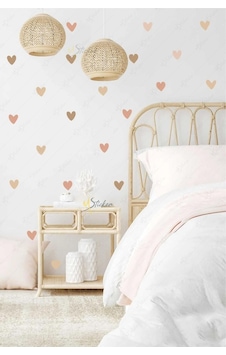 MSticker Boho Asimetrik Kalpler Çocuk Bebek Odası Duvar Sticker Seti - 150 Parça Kalp Sticker Seti MSticker Boho Asimetrik Kalpler Çocuk Bebek Odası Duvar Sticker Seti - 150 Parça Kalp Sticker Seti