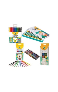 Adel Lux 12'li Oğrençi Boya Seti Kuru-sulu-pastel-keceli Adel Lux 12'li Oğrençi Boya Seti Kuru-sulu-pastel-keceli