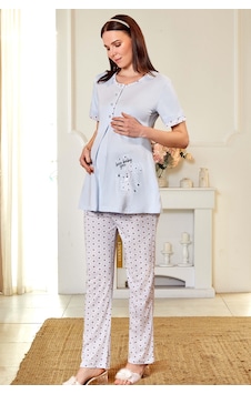 Lohusa Hamile Kısa Kol Pijama Takımı Nakış Detaylı Hastane Çıkışı Emzirme Düğmeli Flz 24-55 Lohusa Hamile Kısa Kol Pijama Takımı Nakış Detaylı Hastane Çıkışı Emzirme Düğmeli Flz 24-55