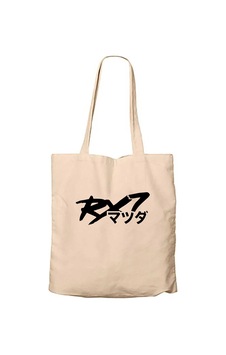 Mazda Rx7 Japon Logo Krem Fermuarlı Bez Çanta Gabardin Mazda Rx7 Japon Logo Krem Fermuarlı Bez Çanta Gabardin