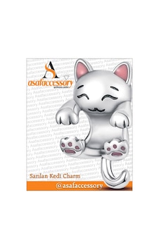 Sarılan Kedi Charm Gümüş Kaplama Asafaccessory Sarılan Kedi Charm Gümüş Kaplama Asafaccessory