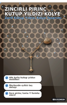Bay 45 Cm Zincirli Pirinç Kutup Yıldızı Kolye - Zirkon Taşlı Kadın Bijuteri Takı Bx-313619 Najmaddin Standart Bay 45 Cm Zincirli Pirinç Kutup Yıldızı Kolye - Zirkon Taşlı Kadın Bijuteri Takı Bx-313619 Najmaddin Standart