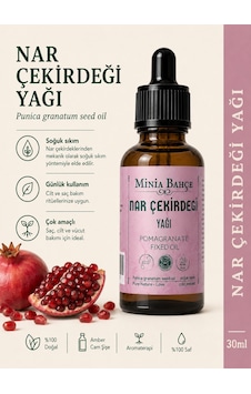 Minia Bahçe Soğuk Sıkım Sabit Yağ Nar Çekirdeği Yağı 30 ML Minia Bahçe Soğuk Sıkım Sabit Yağ Nar Çekirdeği Yağı 30 ML
