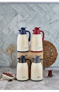 Ckr-2075 1.3lt Renkli Cam Hazneli Retro Plastik Termos Çok Renkli Ckr-2075 1.3lt Renkli Cam Hazneli Retro Plastik Termos Çok Renkli