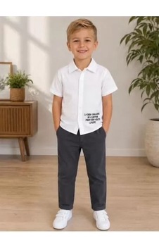 Veraura Lifestyle 2/10 Yaş Müslin Gömlek Denim Pantolon Çocuk Takımı Füme Veraura Lifestyle 2/10 Yaş Müslin Gömlek Denim Pantolon Çocuk Takımı Füme