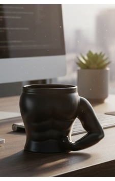 Kaslı Vücut Tasarımlı Seramik Kupa - Fitness Motivasyon Kupası Güçlü Kol Kulplu Mug Seramik Siyah Kaslı Vücut Tasarımlı Seramik Kupa - Fitness Motivasyon Kupası Güçlü Kol Kulplu Mug Seramik Siyah