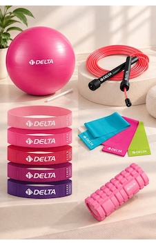 Pilates Egzersiz Seti Foam Roller Masaj Rulosu, Lateks Direnç Bandı,20 Cm Pilates Top, Atlama İpi Pembe - Kırmızı Pilates Egzersiz Seti Foam Roller Masaj Rulosu, Lateks Direnç Bandı,20 Cm Pilates Top, Atlama İpi Pembe - Kırmızı
