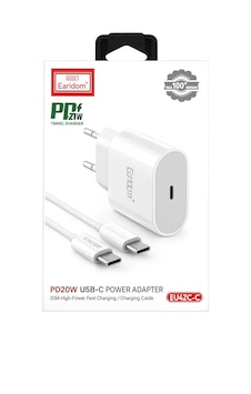 Earldom Eu42c-c Type-c Çıkışlı Type-c To Usb-c Kablolu Pd Hızlı Şarj Cihazı 20w Beyaz Earldom Eu42c-c Type-c Çıkışlı Type-c To Usb-c Kablolu Pd Hızlı Şarj Cihazı 20w Beyaz