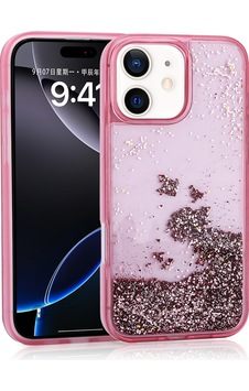 Apple Uyumlu iPhone 12 Uyumlu Kılıf Sıvılı Simli Şeffaf Arka Yüzey Zore Keto Silikon Kapak-pembe Pembe - Apple Uyumlu iPhone 12 Uyumlu Kılıf Sıvılı Simli Şeffaf Arka Yüzey Zore Keto Silikon Kapak-pembe Pembe -