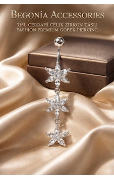 316l Cerrahi Çelik Göbek Piercing Zirkon Taşlı Sallantılı Kadın Piercing Paslanmaz Kararmaz Figürlü Fashion Özel Tasarım Göbek Piercing Modeli - 35 Gümüş 316l Cerrahi Çelik Göbek Piercing Zirkon Taşlı Sallantılı Kadın Piercing Paslanmaz Kararmaz Figürlü Fashion Özel Tasarım Göbek Piercing Modeli - 35 Gümüş