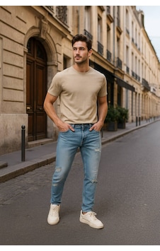 Blue White Erkek Yırtık Detaylı Jean Pantolon Mavi Blue White Erkek Yırtık Detaylı Jean Pantolon Mavi