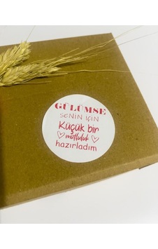 Gülümse Senin İçin Küçük Bir Mutluluk Hazırladım Kalpli Yuvarlak Yapışkanlı Etiket 4x4 Cm 120 Adet Gülümse Senin İçin Küçük Bir Mutluluk Hazırladım Kalpli Yuvarlak Yapışkanlı Etiket 4x4 Cm 120 Adet