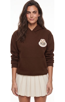 Onloox Kadın Kahve Kahve Pamuklu Karışım Kapüşonlu Yaka Nakış İşlemeli Kanguru Cepli Sweatshirt Onloox Kadın Kahve Kahve Pamuklu Karışım Kapüşonlu Yaka Nakış İşlemeli Kanguru Cepli Sweatshirt