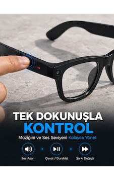 Siyah Aı Destekli Akıllı Gözlük Dahili Kameralı Çoklu Dil Çeviri Bluetooth Müzik Ve Arama Özellikli - Lisinya Siyah Aı Destekli Akıllı Gözlük Dahili Kameralı Çoklu Dil Çeviri Bluetooth Müzik Ve Arama Özellikli - Lisinya