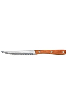 Steak Bıçağı Ahşap Saplı Ahşap Metalik Gri