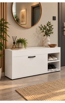 Sulorahome Beyaz Ayakkabılık Dolabı 90 Cm