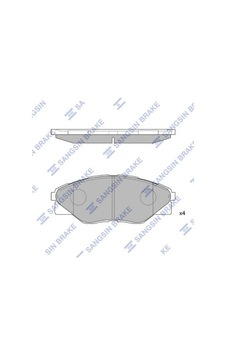 Sangsın Sp1544 Ön Fren Balata Toyota Hılux Vıgo 2.5l 2kdftv Kun15 4x2 09-10 044650k290 1 Takım