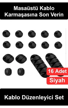 Kablodüzenleyici Kablo Düzenleyici Set 16 Parça Silikon Kauçuk Yapışkanlı Masaüstü Organizer Klips Kablodüzenleyici Kablo Düzenleyici Set 16 Parça Silikon Kauçuk Yapışkanlı Masaüstü Organizer Klips