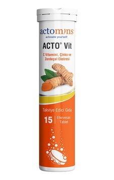 Actomins Acto Vit C Vitamini Çinko ve Zerdeçal Eki 15 Efervesan Tablet