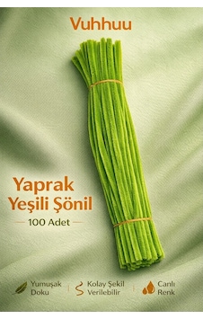 Şönil Tel Yaprak Yeşili 100 Adet Pipe Cleaner Hobi Malzemesi El İşi Ve Çiçek Yapımı İçin Şönil Tel Yaprak Yeşili 100 Adet Pipe Cleaner Hobi Malzemesi El İşi Ve Çiçek Yapımı İçin