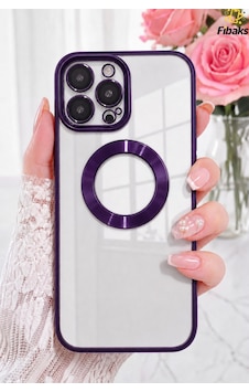 Fibaks iPhone 14 Pro Max Uyumlu Kılıf Kamera Lens Korumalı Logo Gösteren Arkası Şeffaf Parlak Kenarlı Kapak Fibaks iPhone 14 Pro Max Uyumlu Kılıf Kamera Lens Korumalı Logo Gösteren Arkası Şeffaf Parlak Kenarlı Kapak