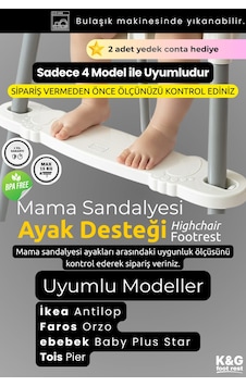 K&g Mama Sandalyesi Ayak Koyma Desteği İkea Antilop Uyumlu, Ayarlanabilir