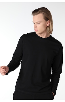 Defys Erkek Bisiklet Yaka Uzun Kollu Regular Fit Basic Tişört Siyah - 499080070 Siyah
