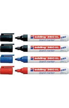 Edding 360 XL Doldurulabilir Beyaz Tahta Kalemi 4'lü 2 Siyah 1 Mavi 1 Kırmızı Edding 360 XL Doldurulabilir Beyaz Tahta Kalemi 4'lü 2 Siyah 1 Mavi 1 Kırmızı