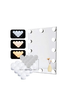 Plentiful Nostalji Hollywood Tarzı 10lu Makyaj Masası Aynası Beyaz Led Işıklı Lamba Usb Plentiful Nostalji Hollywood Tarzı 10lu Makyaj Masası Aynası Beyaz Led Işıklı Lamba Usb