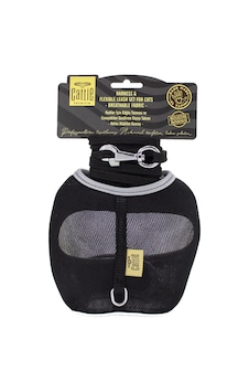 Doggie Havalı Dokuma Kedi Göğüs & Gezdirme Takımı 1x25-35cm Siyah