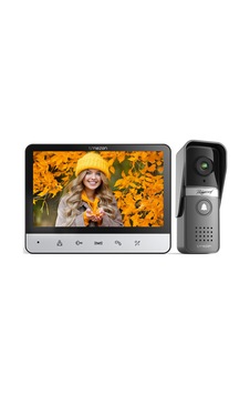 Tmezon Görüntülü Kapı İnterkom Sistemi 4 Kablolu, Kameralı Kapı İnterkom Sistemi, Kablolu Kapı Zili İle 7" Monitör, Gece Görüş Cihazı, Canlı Görüntü Ve Konuşma, Monitörle Kilit Açma, 16 Zil Sesi