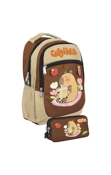 Capybara Erkek Çocuk İlkokul Sırt Çantası Ve İki Gözlü Kalemlik Seti - Bej/kahverengi - Setcpb5230c Çok Renkli Capybara Erkek Çocuk İlkokul Sırt Çantası Ve İki Gözlü Kalemlik Seti - Bej/kahverengi - Setcpb5230c Çok Renkli