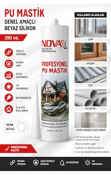 Pu Mastik Genel Amaçlı Beyaz Silikon Otomotiv Cam Ahşap Sac Plastik 280 Ml Pu Mastik Genel Amaçlı Beyaz Silikon Otomotiv Cam Ahşap Sac Plastik 280 Ml