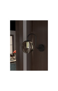 Noa Pilli Siyah Metal Füme Cam Modern Tasarımlı Kıvrak Duvar Aplik Siyah-füme Noa Pilli Siyah Metal Füme Cam Modern Tasarımlı Kıvrak Duvar Aplik Siyah-füme