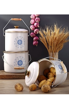 Bonera Emaye 3'lü Krem Bakraç Set, 20-22-24 Cm Kahverengi Bonera Emaye 3'lü Krem Bakraç Set, 20-22-24 Cm Kahverengi