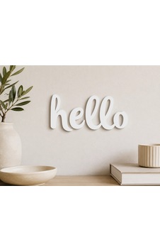Hello Yazılı 3 Mm Mdf Duvar Dekoru 20x10 Cm