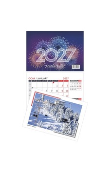 Üçgen Masa Takvimi Manzara 2027 Yeşil Üçgen Masa Takvimi Manzara 2027 Yeşil