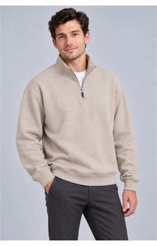 Butik İstanbul Erkek Üç İplik İçi Şardonlu Dik Yaka Yarım Fermuarlı Kışlık Sweatshirt - Bej Butik İstanbul Erkek Üç İplik İçi Şardonlu Dik Yaka Yarım Fermuarlı Kışlık Sweatshirt - Bej