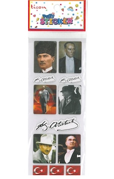 Ticon Sticker Renk Atatürk Figürlü