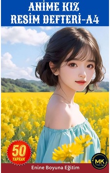 Anime Kız Çiçekler İçinde Resim Defteri Orta Boy Anime Kız Çiçekler İçinde Resim Defteri Orta Boy