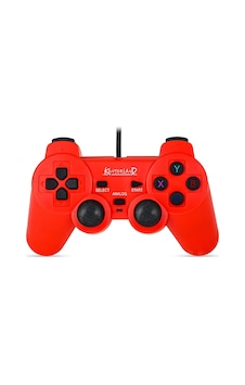Kontorland Kablolu Pc Gamepad D-ınput X-ınput Destekli Çift Titreşimli Usb Oyun Kolu Kırmızı Sku: Zeus8690010077936