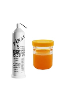 Büro Ev Hobi İş Atölyesi İçin 25gr 1,2mm Tüp Lehim Teli 40gr Lehim Pastası Seti