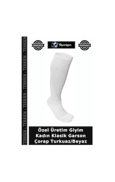 Terrien Özel Üretim Giyim Kadın Klasik Garson Çorap Turkuaz/beyaz Terrien Özel Üretim Giyim Kadın Klasik Garson Çorap Turkuaz/beyaz