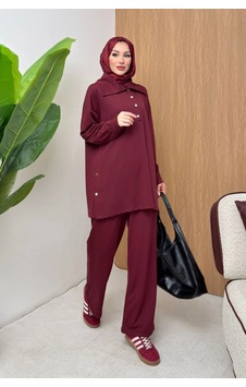 Mihran Butik Soho Elegance Yaka Detaylı Kadın Tesettür Alt Üst Takım Bordo Mihran Butik Soho Elegance Yaka Detaylı Kadın Tesettür Alt Üst Takım Bordo