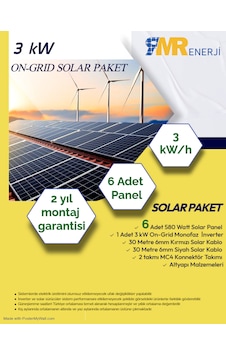 3 Kw On-grid Solar Çatı Paket 3 Kw On-grid Solar Çatı Paket