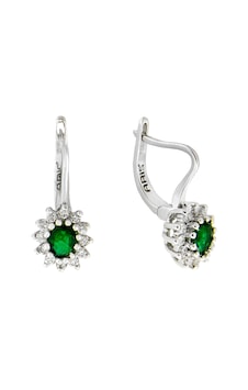 0,79 Ct Zümrüt Pırlanta Küpe 0,79 Ct Zümrüt Pırlanta Küpe