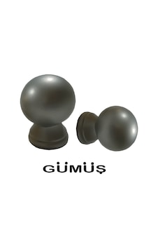 Perdemix Ahşap Rustik Top Başlık 2 Adet Gümüş Perdemix Ahşap Rustik Top Başlık 2 Adet Gümüş